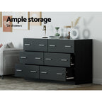 Elegant 6-Drawer Black Chest of Drawers