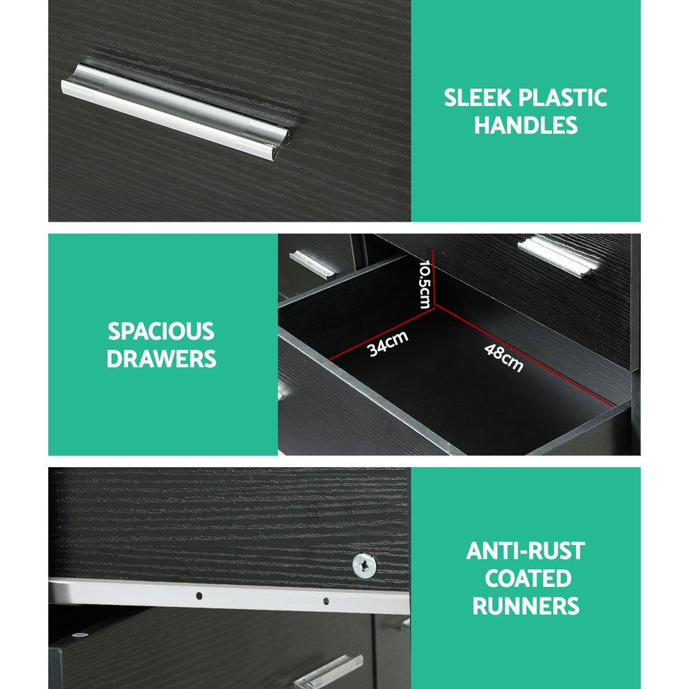 Elegant 6-Drawer Black Chest of Drawers