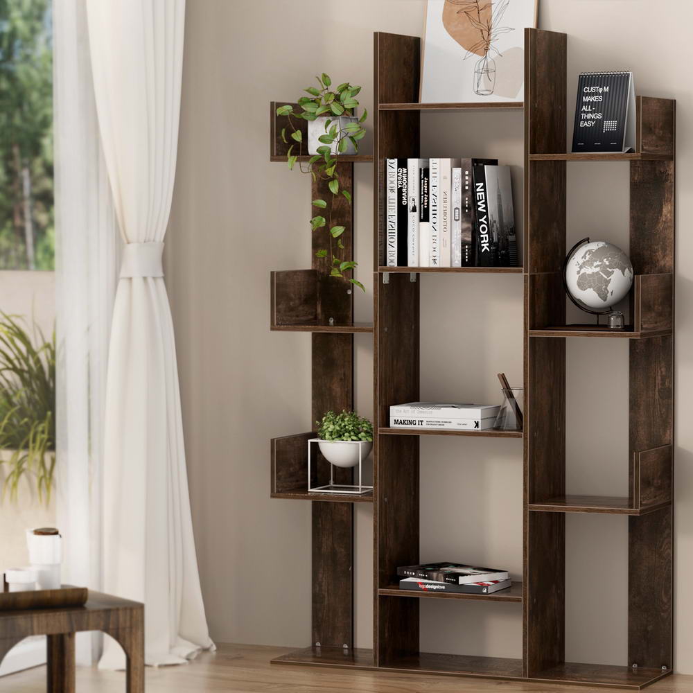 Artiss ROMI Walnut Tree-Shaped Bookshelf
