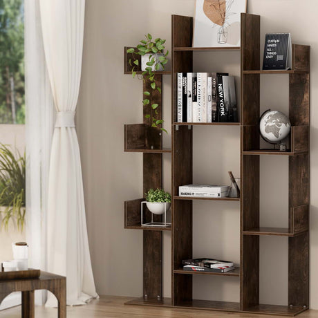 Artiss ROMI Walnut Tree-Shaped Bookshelf