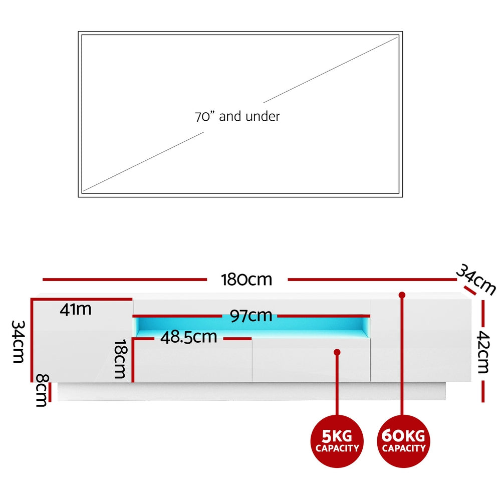 Artiss 180cm RGB LED TV Unit