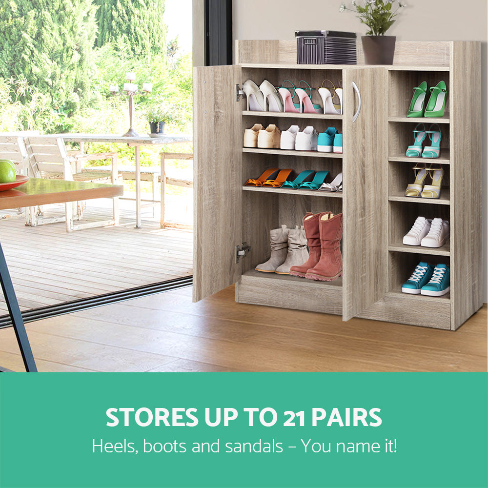 Adjustable Shoe Rack Cabinet for 21 Pairs