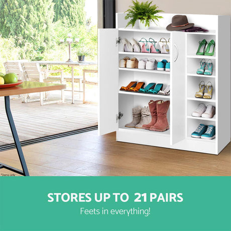 Adjustable Shoe Rack Cabinet for 21 Pairs