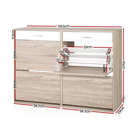 Adjustable 36-Pair Shoe Rack Cabinet