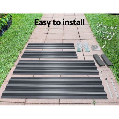 Green Fingers Garden Bed 210x90cm Planter Box Raised Container Galvanised Steel