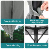 Instahut Gazebo 3x4m Canopy Outdoor Steel Frame Patio Tent Curtains Marquee Grey
