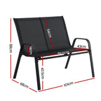 Gardeon 2-Seat Steel Outdoor Patio Bench