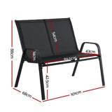 Gardeon 2-Seat Steel Outdoor Patio Bench