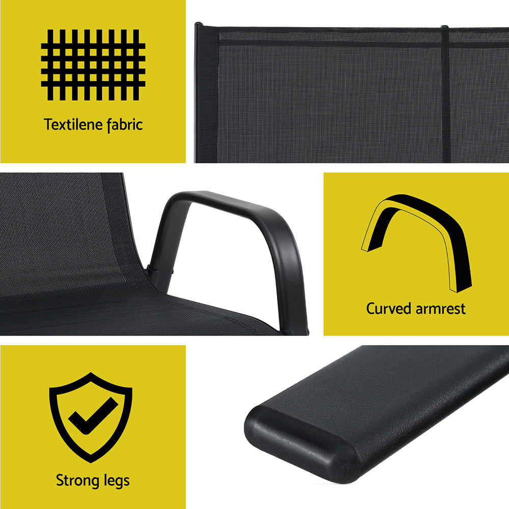 Gardeon 2-Seat Steel Outdoor Patio Bench