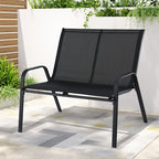 Gardeon 2-Seat Steel Outdoor Patio Bench