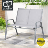 Gardeon 2-Seat Steel Outdoor Patio Bench