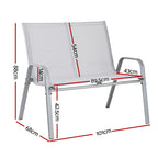 Gardeon 2-Seat Steel Outdoor Patio Bench