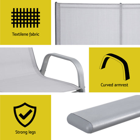 Gardeon 2-Seat Steel Outdoor Patio Bench