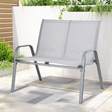 Gardeon 2-Seat Steel Outdoor Patio Bench