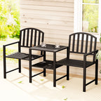 Gardeon Black Steel Outdoor Loveseat Bench