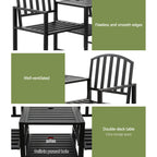 Gardeon Black Steel Outdoor Loveseat Bench