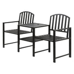 Gardeon Black Steel Outdoor Loveseat Bench