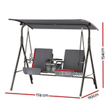 Gardeon Elegant Grey 2-Seater Outdoor Swing Chair