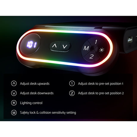 Artiss Motorised Gaming Desk with RGB Lighting