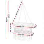 Gardeon Hammock Chair Cotton Swing Chair Outdoor Indoor Cream