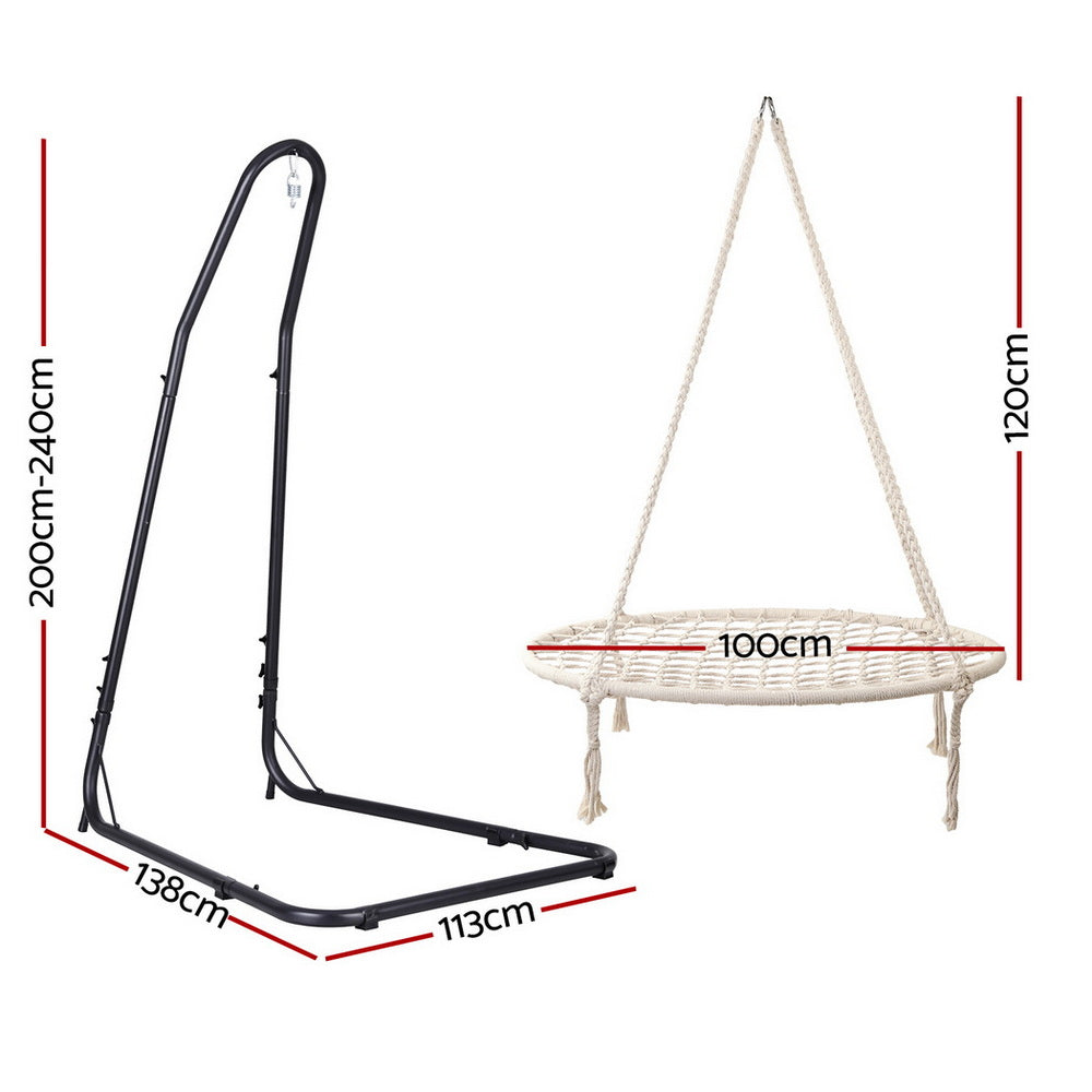 Gardeon Hammock Hanging Chair with Steel Stand