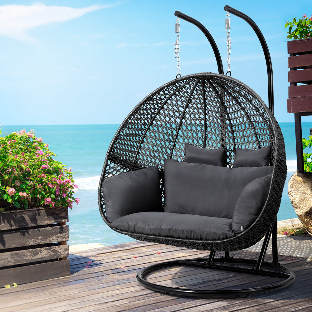 Gardeon Double Seat Outdoor Egg Swing Chair