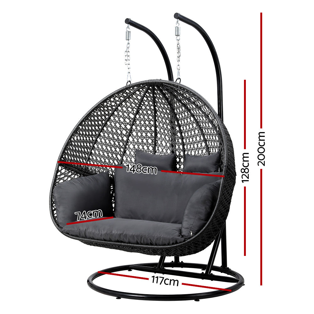 Gardeon Double Seat Outdoor Egg Swing Chair