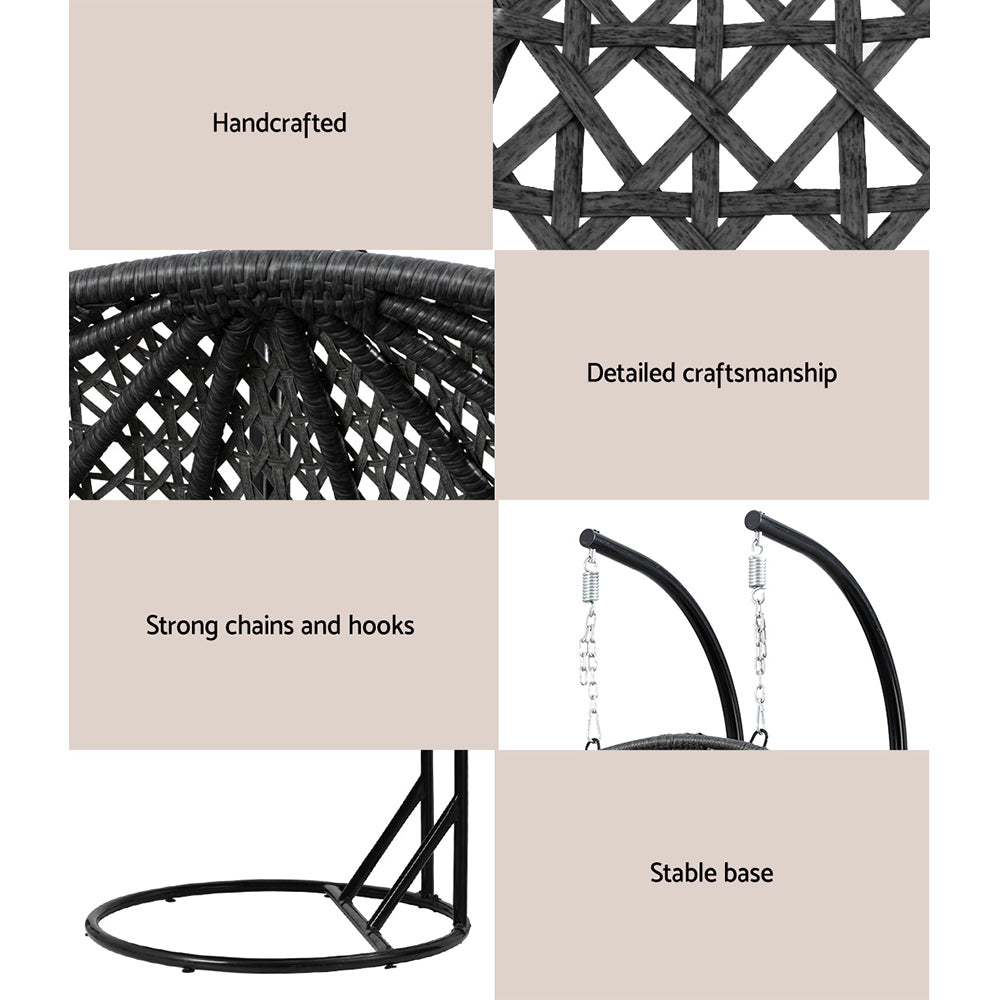 Gardeon Double Seat Outdoor Egg Swing Chair