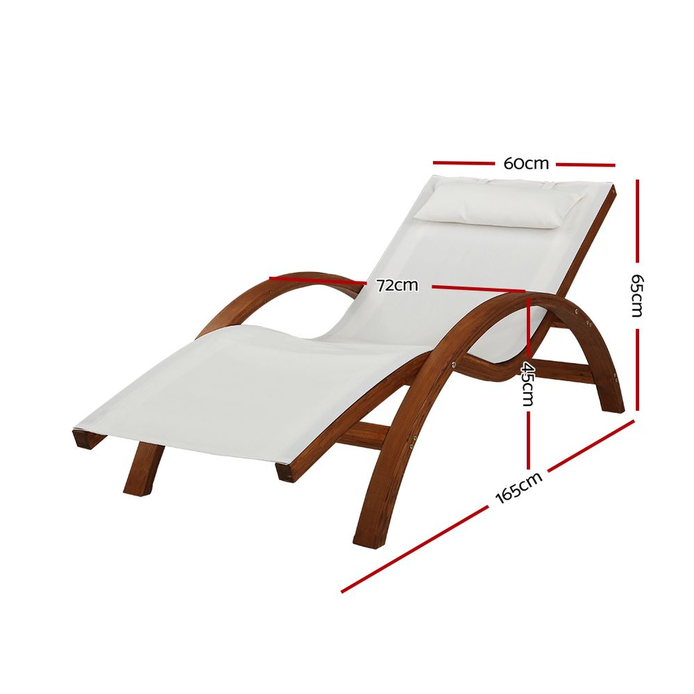 Gardeon Timber Outdoor Sun Lounge Armchair