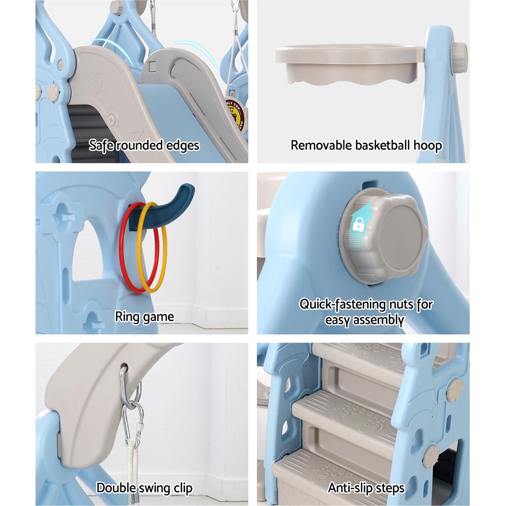 Keezi 5-in-1 Kids Slide Swing Set