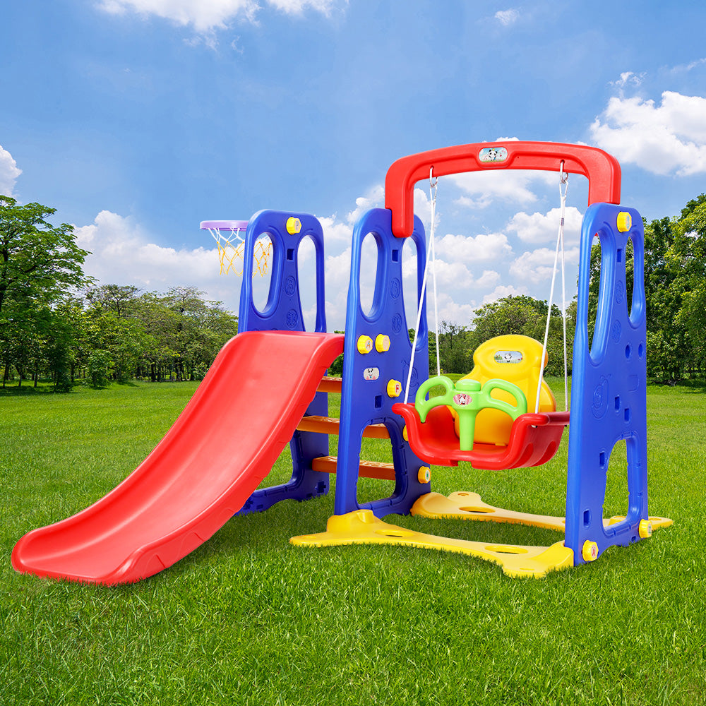 Keezi 3-in-1 Kids Slide Swing Set