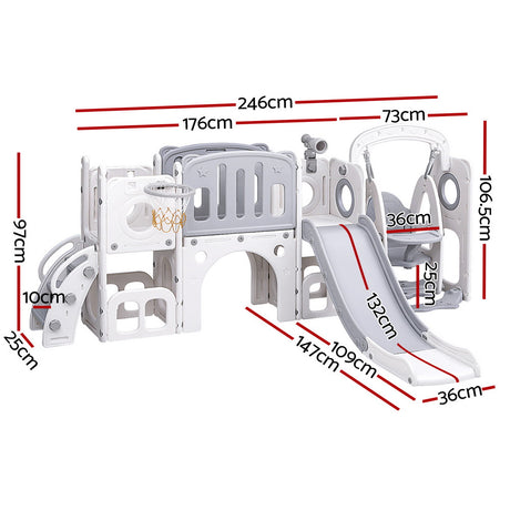 Keezi 4-in-1 Kids Slide and Swing Set