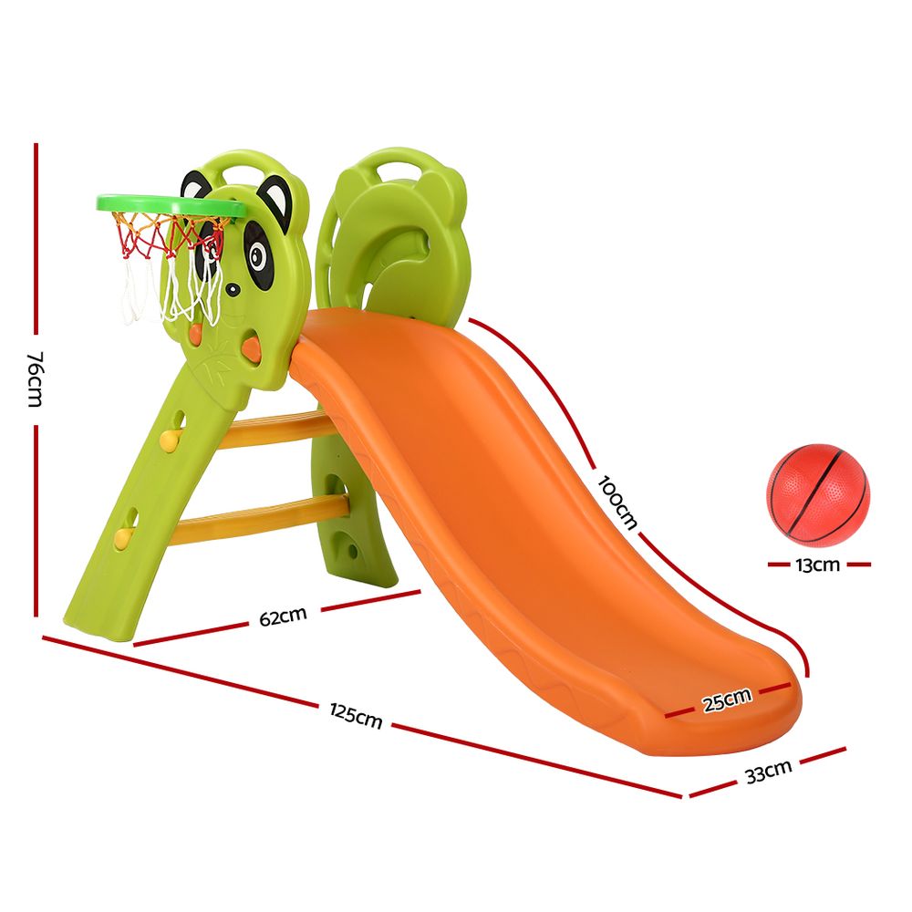 Keezi Kids 2-in-1 Slide and Basketball Set