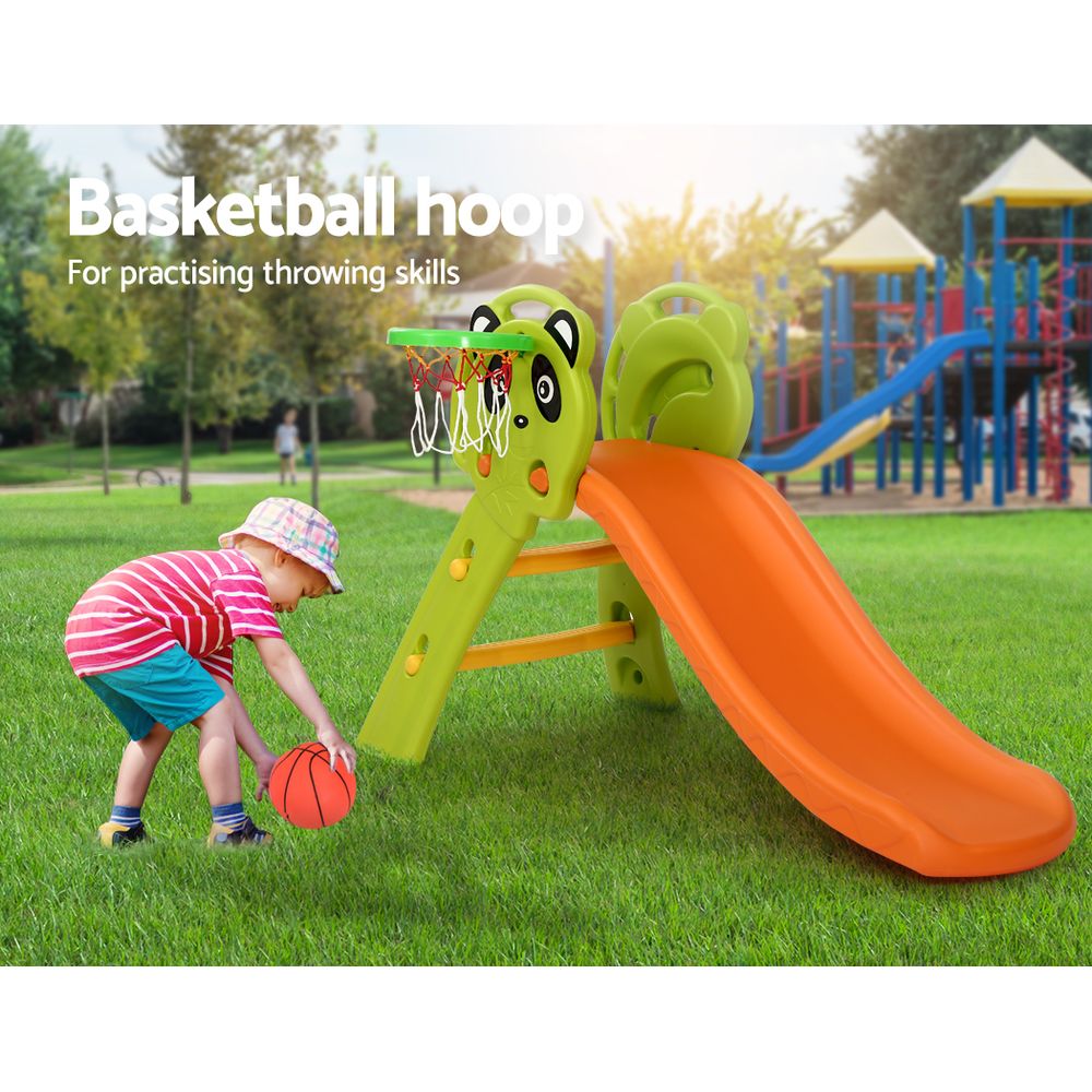 Keezi Kids 2-in-1 Slide and Basketball Set
