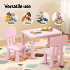 1 Keezi Kids Table and 2 Chairs Set Pink
