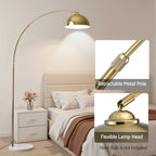 Modern Arched Floor Lamp with Marble Base