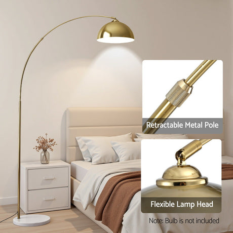 Modern Arched Floor Lamp with Marble Base