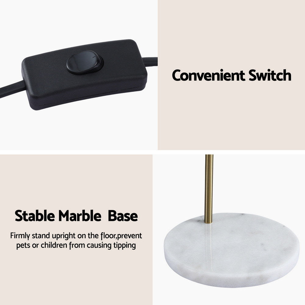 Modern Arched Floor Lamp with Marble Base