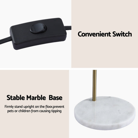 Modern Arched Floor Lamp with Marble Base