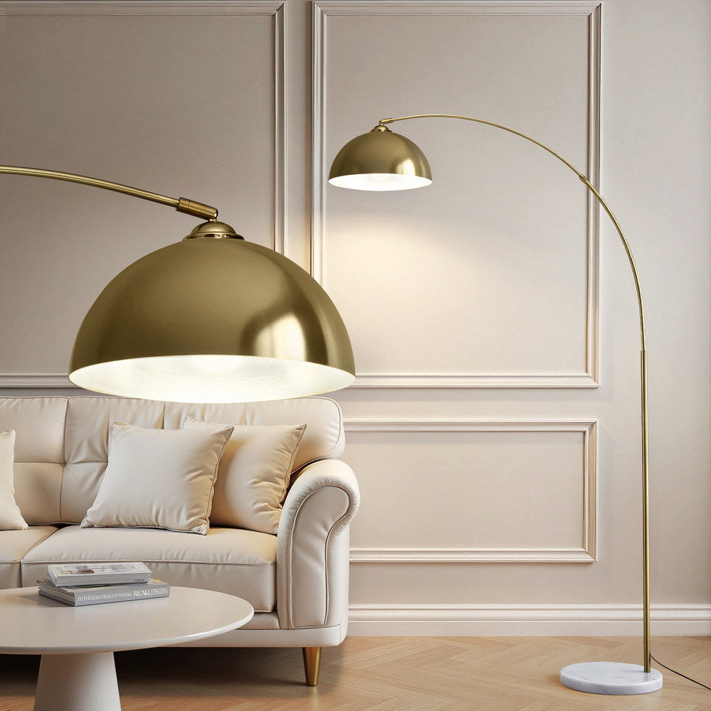 Modern Arched Floor Lamp with Marble Base