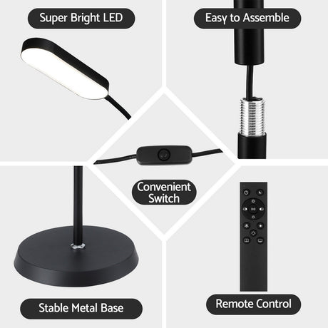 LED Floor Lamp with Remote Control and Adjustable Color Temperature