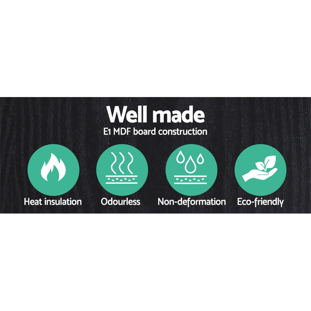 Vintage Black Floor Lamp with 3-Tier Shelves