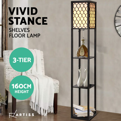 Elegant 3-Tier Shelf LED Floor Lamp