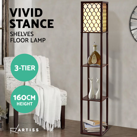 Elegant Floor Lamp with 3-Tier Storage Shelf