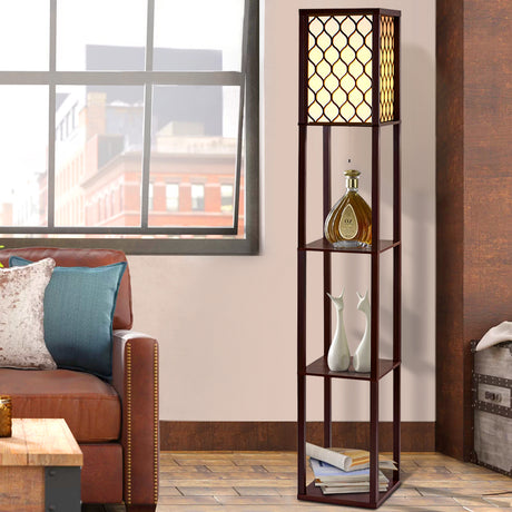 Elegant Floor Lamp with 3-Tier Storage Shelf