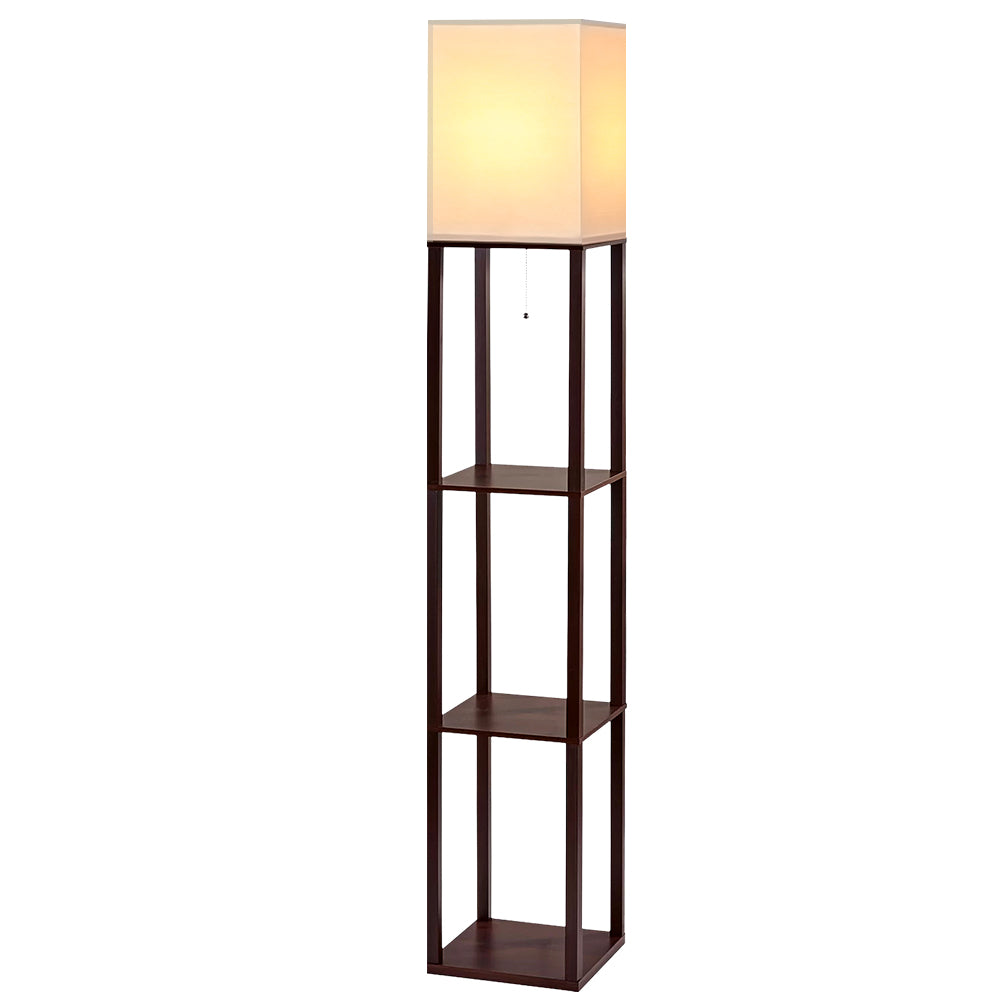 Vintage Floor Lamp with 3-Tier Shelves