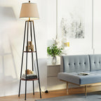 Elegant 2-Tier LED Floor Lamp with Storage