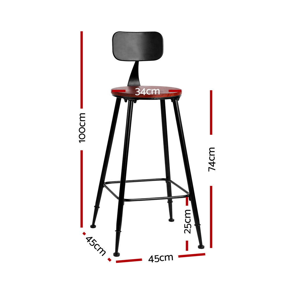 Artiss Vintage Metal Bar Stools - Set of 4