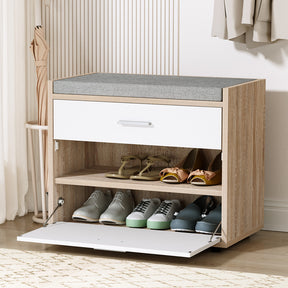 Elegant White Shoe Rack Cabinet Bench