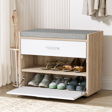 Elegant White Shoe Rack Cabinet Bench
